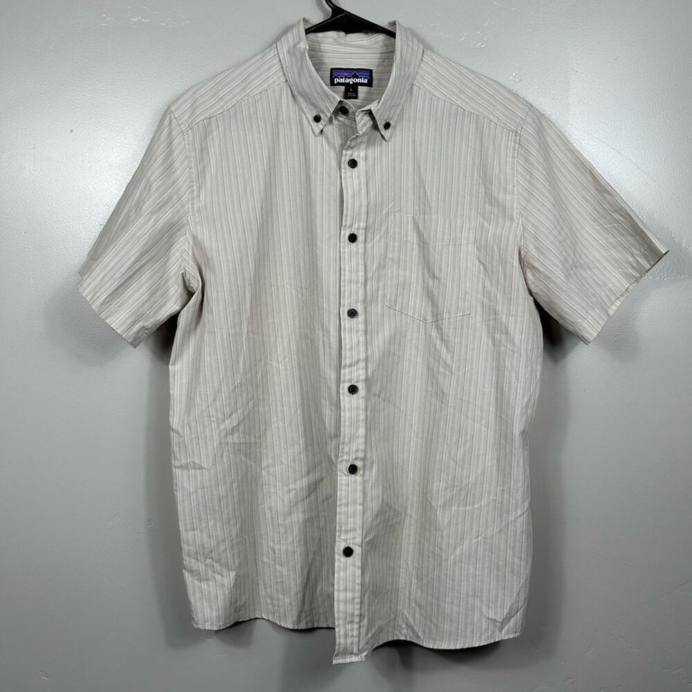 Patagonia Men's Daily Shirt Button Up Short Sleeve Bone White Size Large